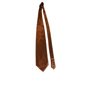 Fratello Copper Satin Tie Solid Classic Minimalist Formal Neckwear
